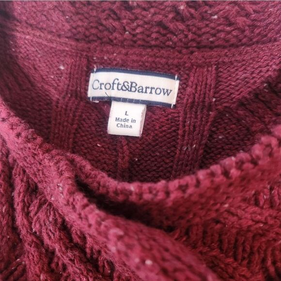 Croft & Barrow L 3/4SlvCottonBlend CableKnit DoubleButton Women'sCardiganSweater - Picture 5 of 9